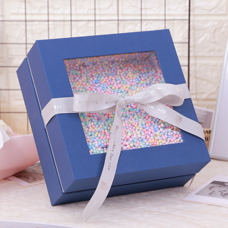 Folding Paper Gift Box with Clear Window