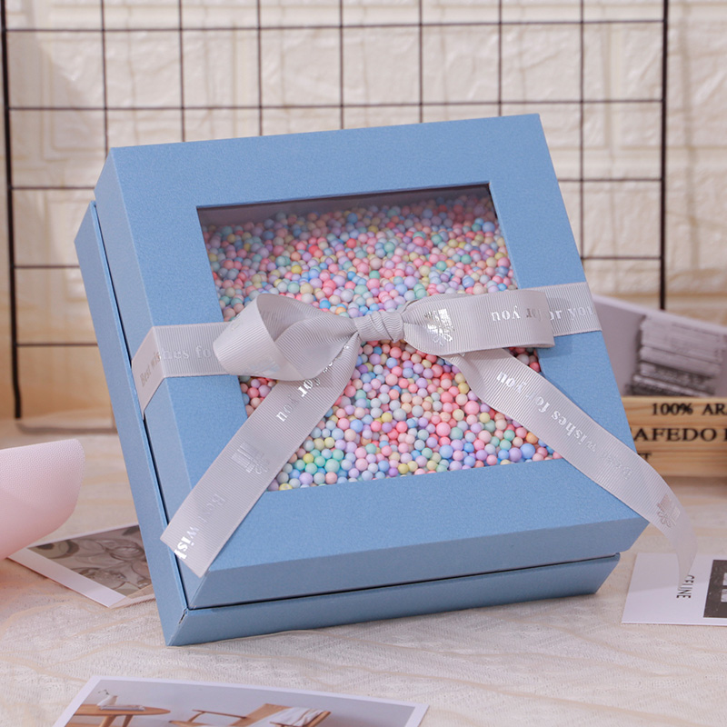 Folding Paper Gift Box with Clear Window