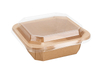 10-40oz Kraft Paper Square Bowl with Lids