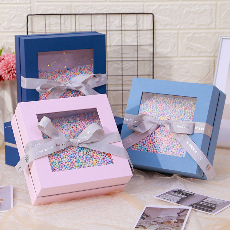 Folding Paper Gift Box with Clear Window