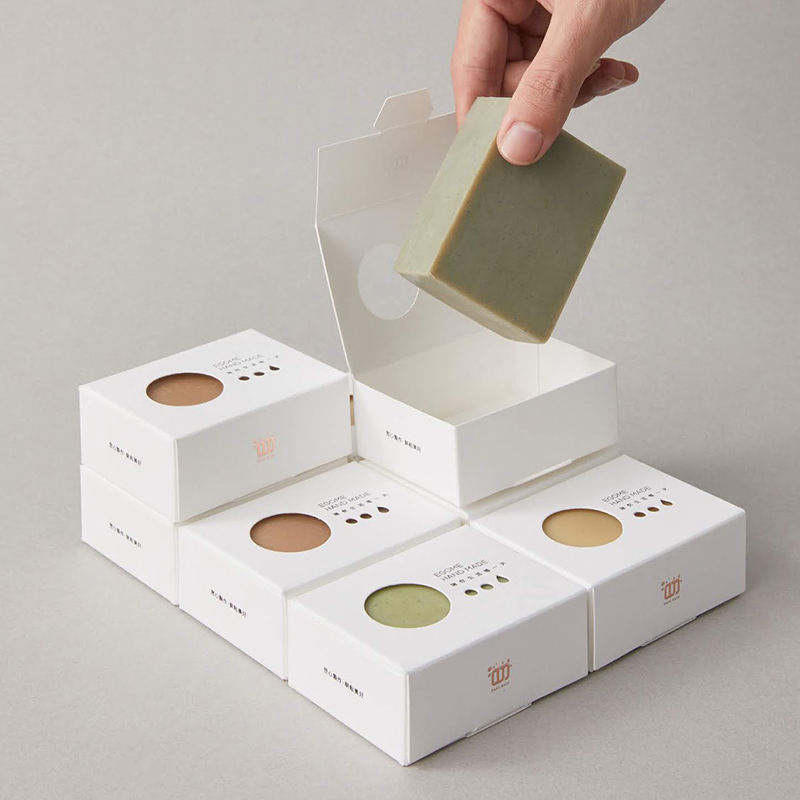 Custom Ear-Hook Gift Packaging Card Paper Box with PVC Window