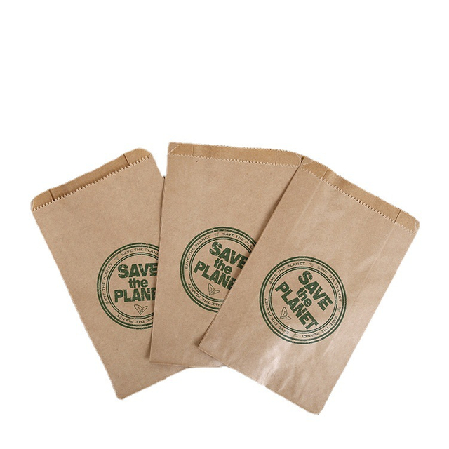 Factory Printed Customized Cowhide Food Sandwich PE Coated Kraft Wrapping Paper Bag