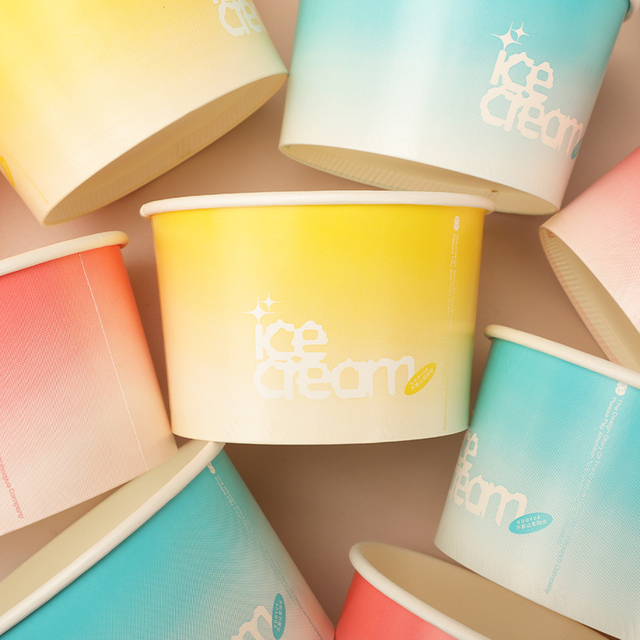  Disposable Ice Cream Paper Cup Frozen Yogurt Paper Cup