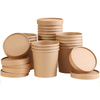 8oz-32oz Kraft Paper Soup Cup Bowl with Lids