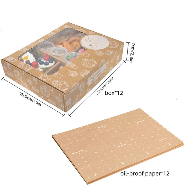 Wholesale environmental protection kraft paper takeaway lunch box