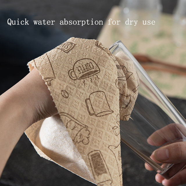 Environmentally friendly degradable bamboo fiber kitchen rag