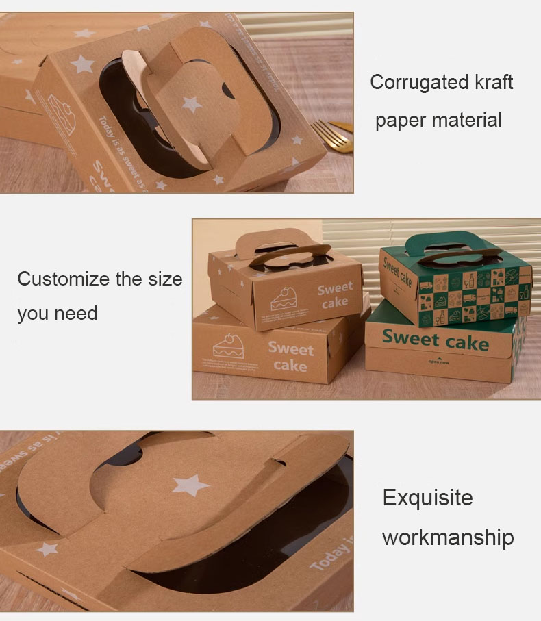 Eco-friendly brown paper cake box