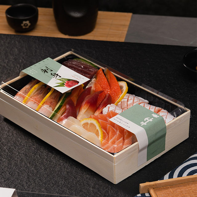 Eco-friendly wooden sushi packing box