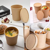 8oz-32oz Kraft Paper Soup Cup Bowl with Lids