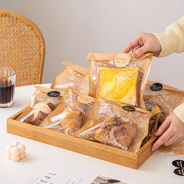 Kraft paper transparent packaging bag