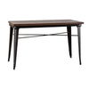 Solid Wood Dining Table Wrought Iron Table And Chair Combination