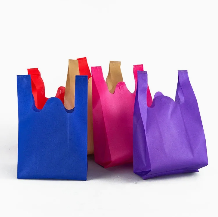 Eco Friendly No Woven W Cut Shopping Bag