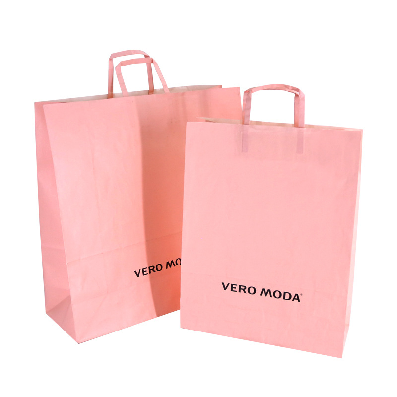 Custom Logo Print Recycled Brown White Kraft Shopping Food Packaging Paper Bag with Handles