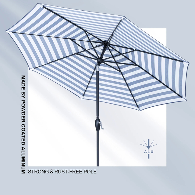 Auto Tilt Flora Patio Umbrella Stripe