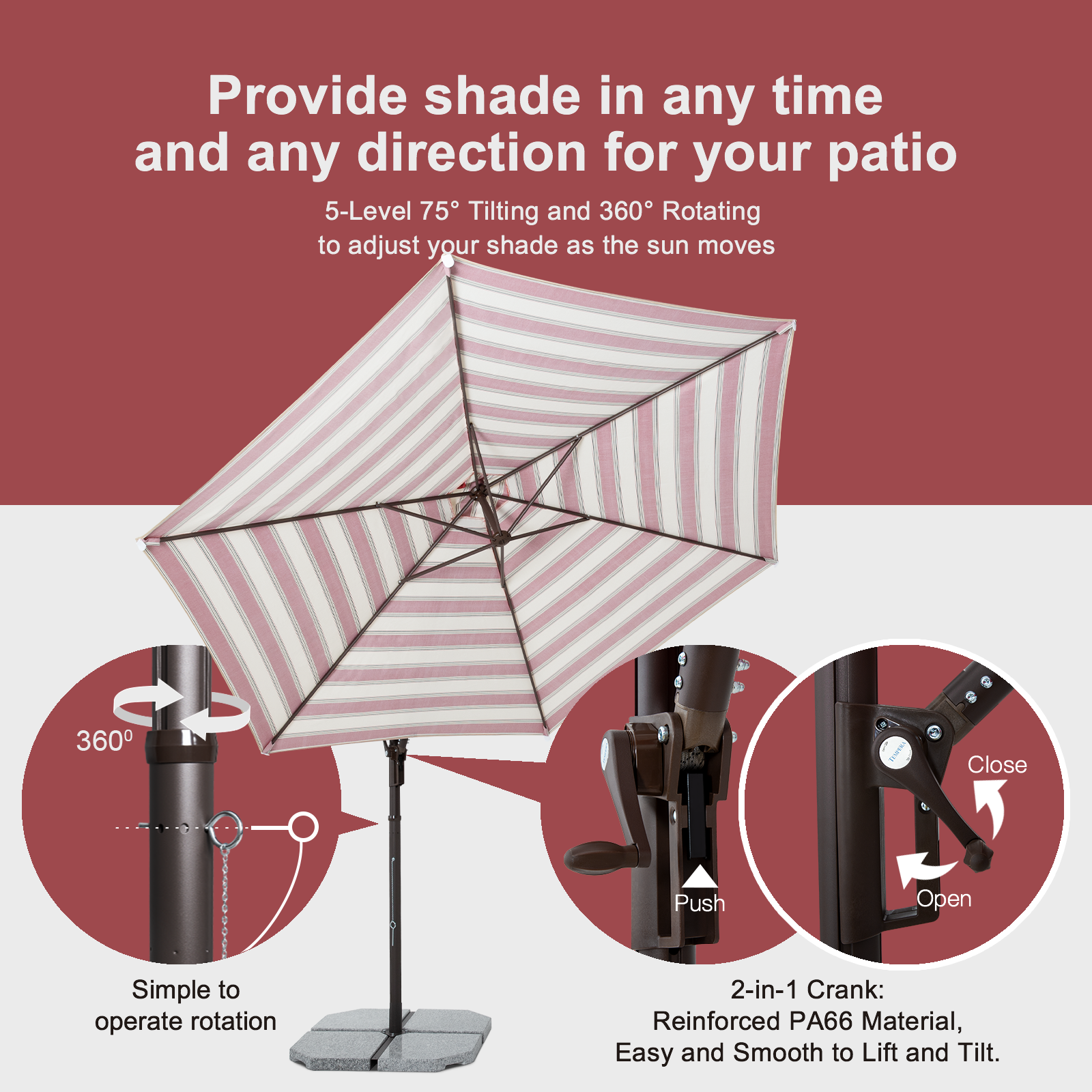 10Ft Outdoor Premium Patio Cantilever Umbrella