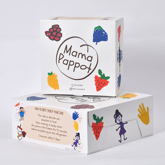  Disposable Colored Cardboard Bakery Dessert Packaging Paper Box for Cookie Biscuit Pastry Donut Cake