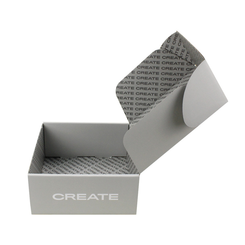 Custom Gray Corrugated Board Shipping Box Set Clothing/Sock Packaging Logo Design Hot Stamping Underwear Storage Foil Included