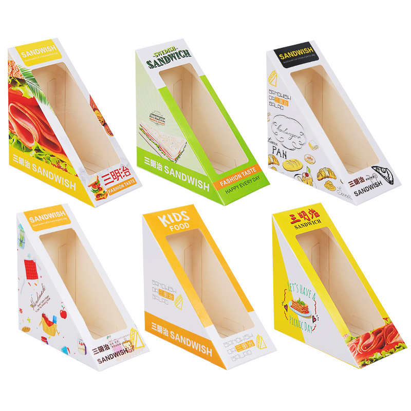 Kraft White Paper Breakfast Bread Dessert Packaging Sandwich Box