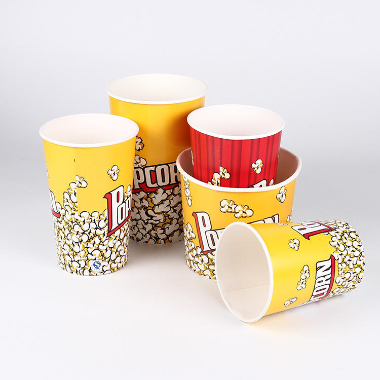 Popcorn Cups Paper Bucket Pack With Lid