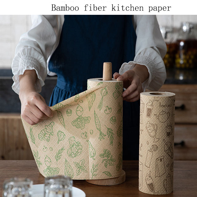 Environmentally friendly degradable bamboo fiber kitchen rag