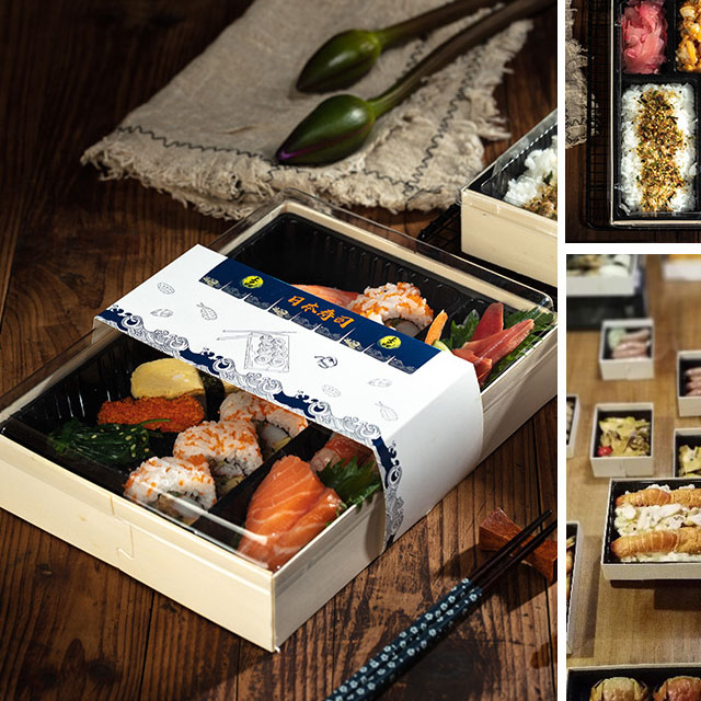 Eco-friendly wooden sushi packing box