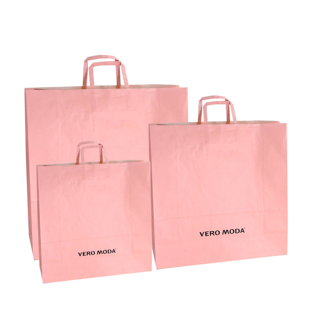 Custom Logo Print Recycled Brown White Kraft Shopping Food Packaging Paper Bag with Handles