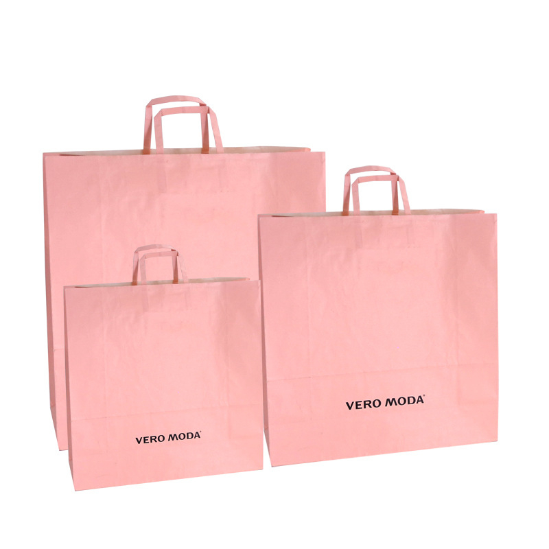 Custom Logo Print Recycled Brown White Kraft Shopping Food Packaging Paper Bag with Handles