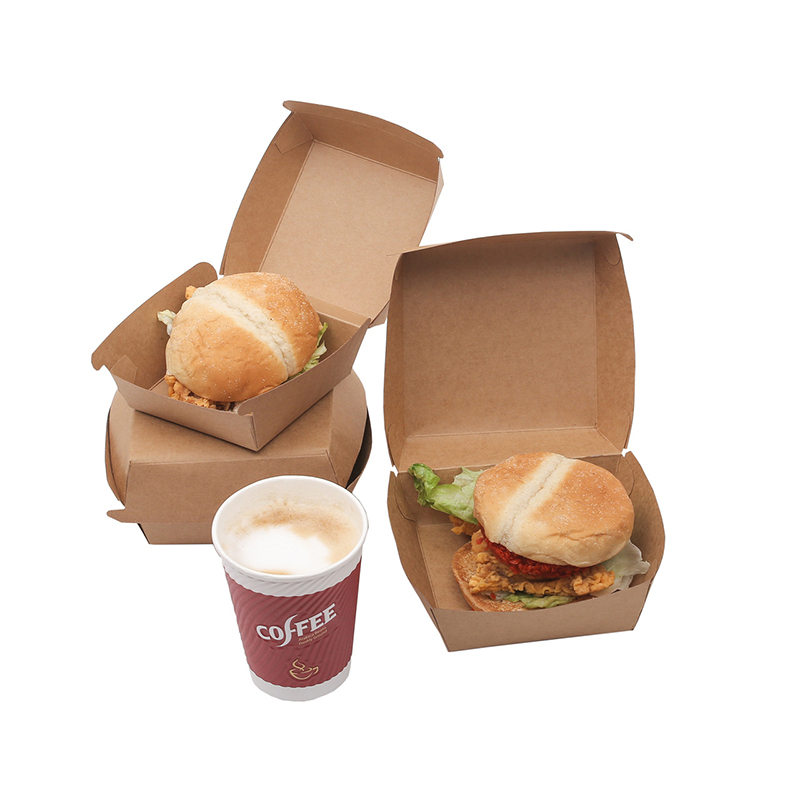 Eco Friendly Compostable Biodegradable Kraft Paper Packaging Fast Food burger box