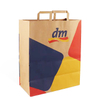 Wholesales Custom Logo Printed Recycled Packaging Shopping Bag Kraft Paper Bag with Flat Handles 