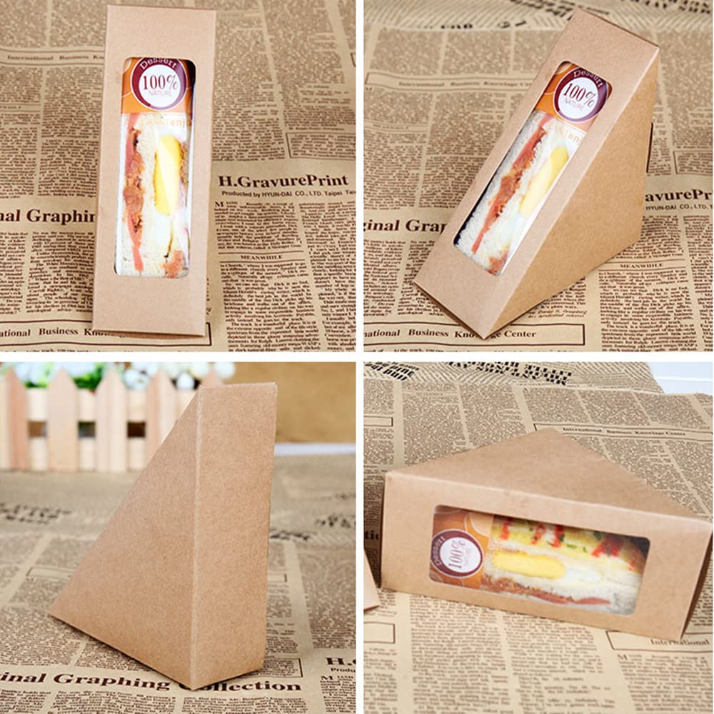 Kraft White Paper Breakfast Bread Dessert Packaging Sandwich Box