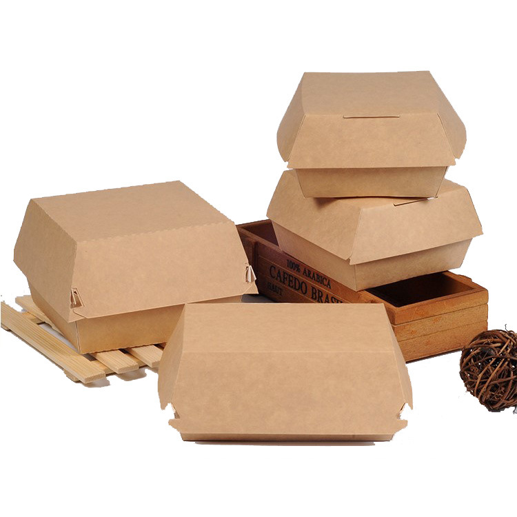 Eco Friendly Compostable Biodegradable Kraft Paper Packaging Fast Food burger box